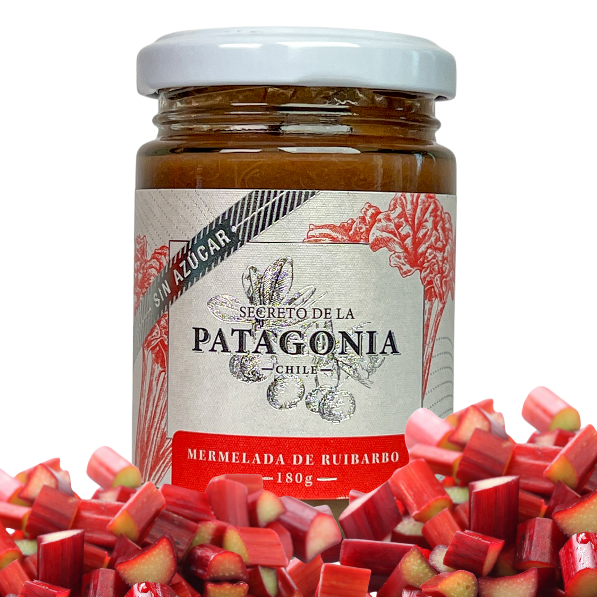 Mermelada Artesanal de Ruibarbo Sin Azúcar Añadida – Frasco 180 g