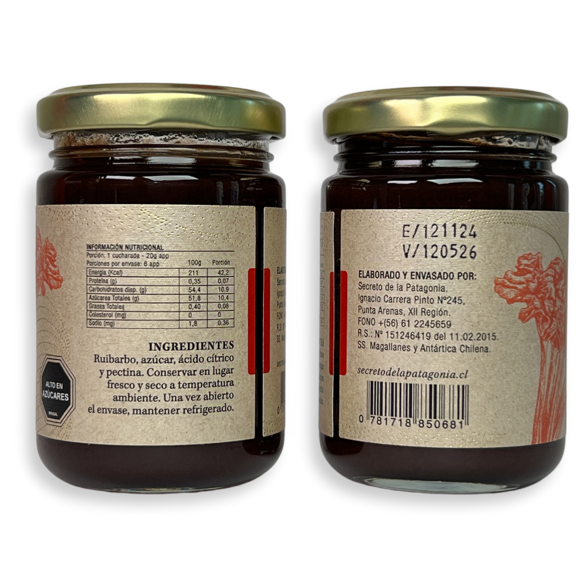 Mermelada Artesanal de Ruibarbo – Frasco 180 g