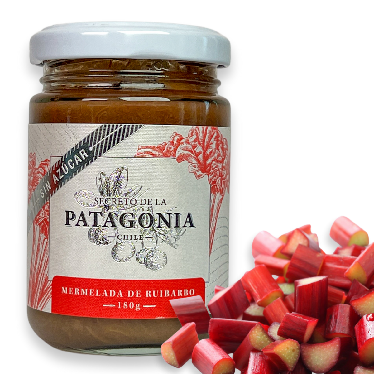 Mermelada Artesanal de Ruibarbo Sin Azúcar Añadida – Frasco 180 g