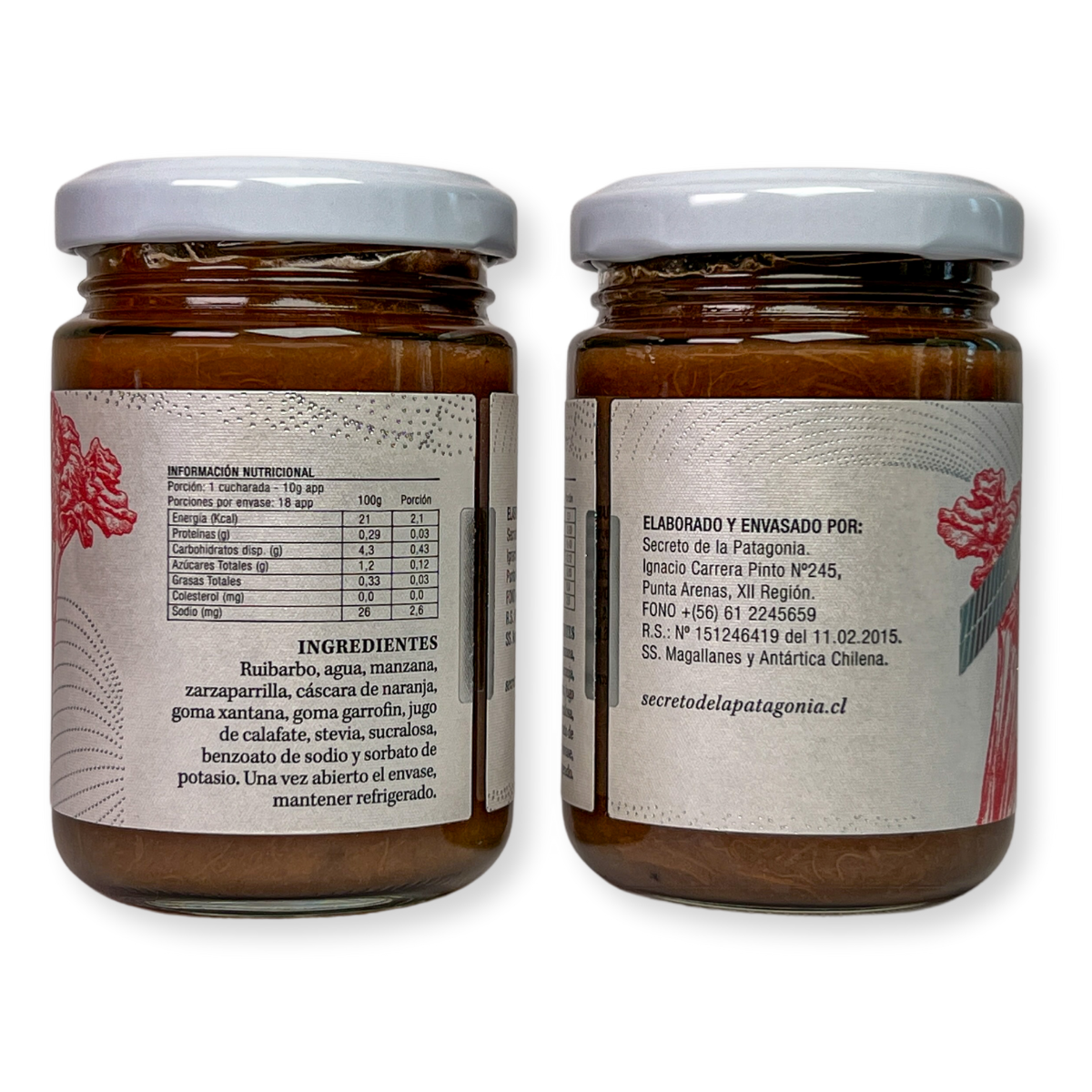 Mermelada Artesanal de Ruibarbo Sin Azúcar Añadida – Frasco 180 g