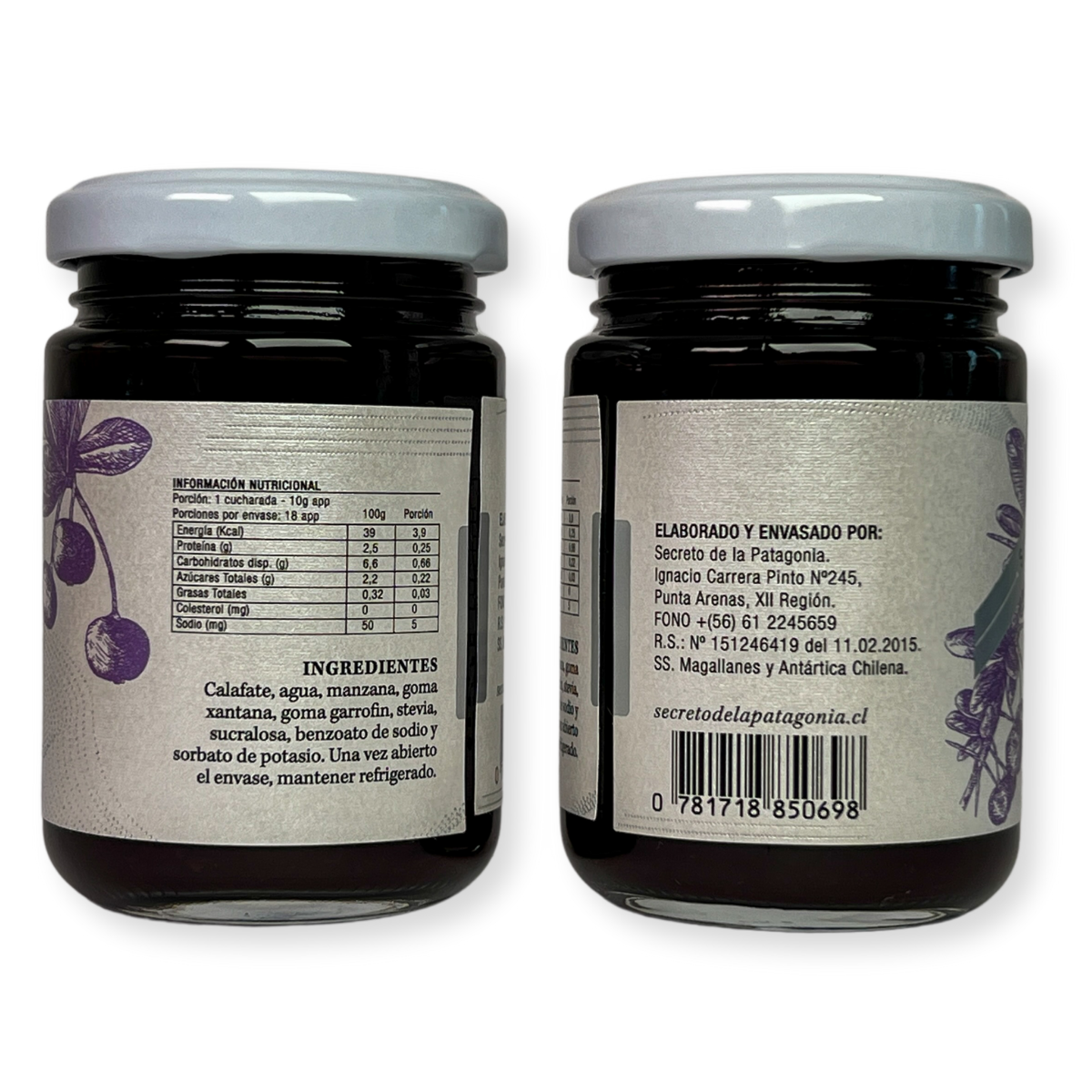 Mermelada Artesanal de Calafate Sin Azúcar Añadida – Frasco 180 g