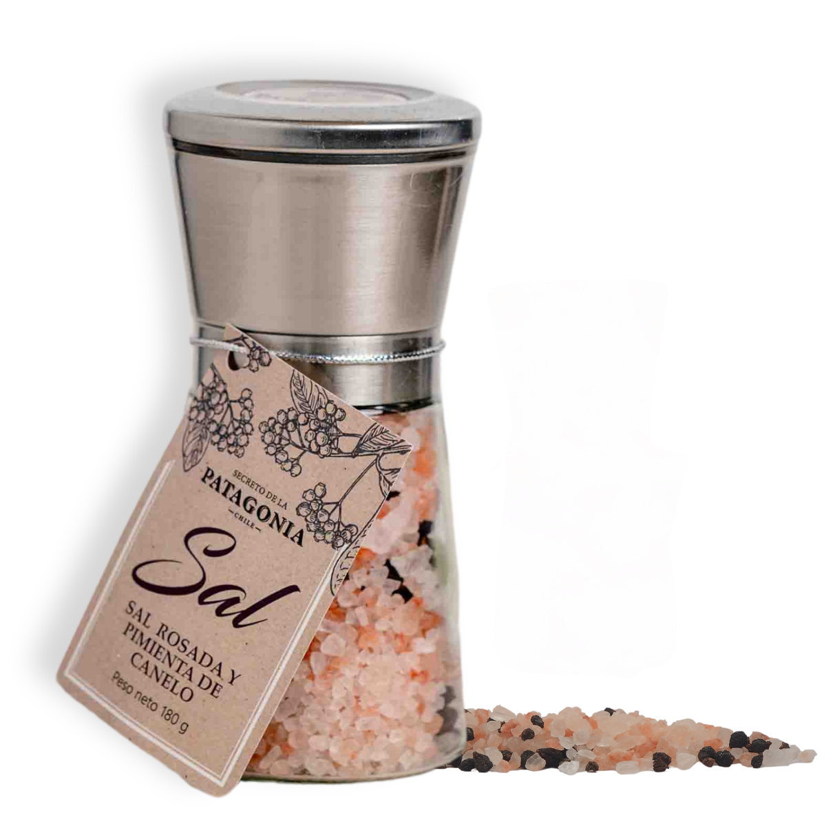 Sal Rosada del Himalaya con Pimienta de Canelo – Molinillo de Acero Inoxidable 180 g