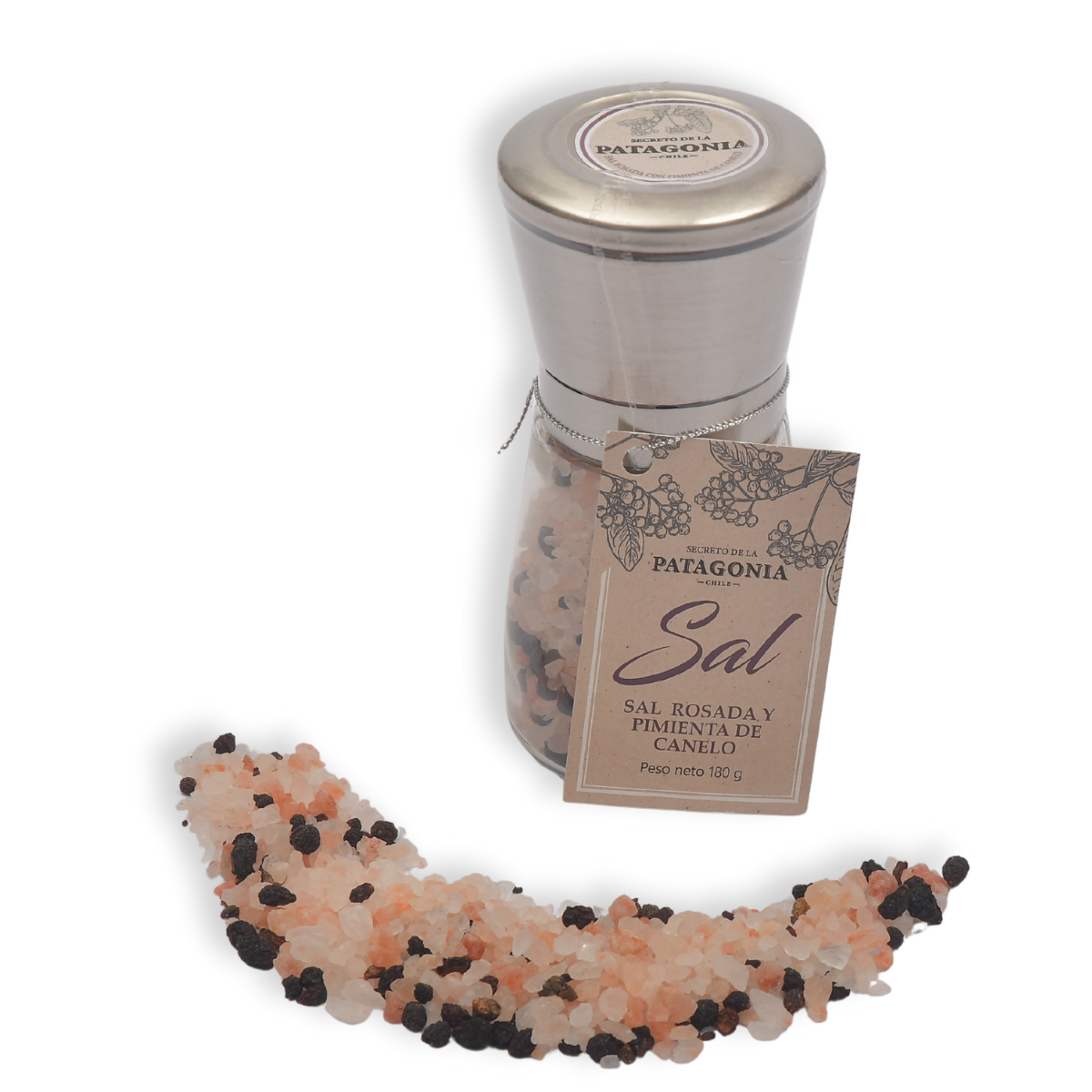 Sal Rosada del Himalaya con Pimienta de Canelo – Molinillo de Acero Inoxidable 180 g
