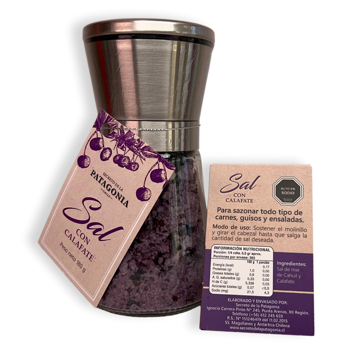Sal de Mar con Calafate – Molinillo de Acero Inoxidable 180 g
