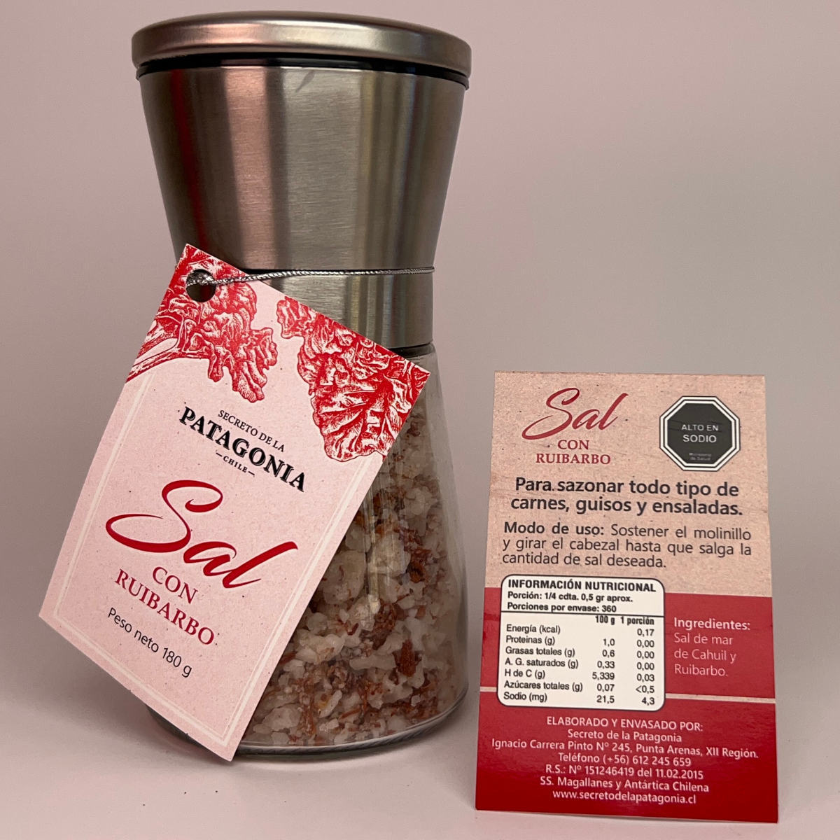 Set Sal de Mar y Ruibarbo – Molinillo + Reposición 150 g