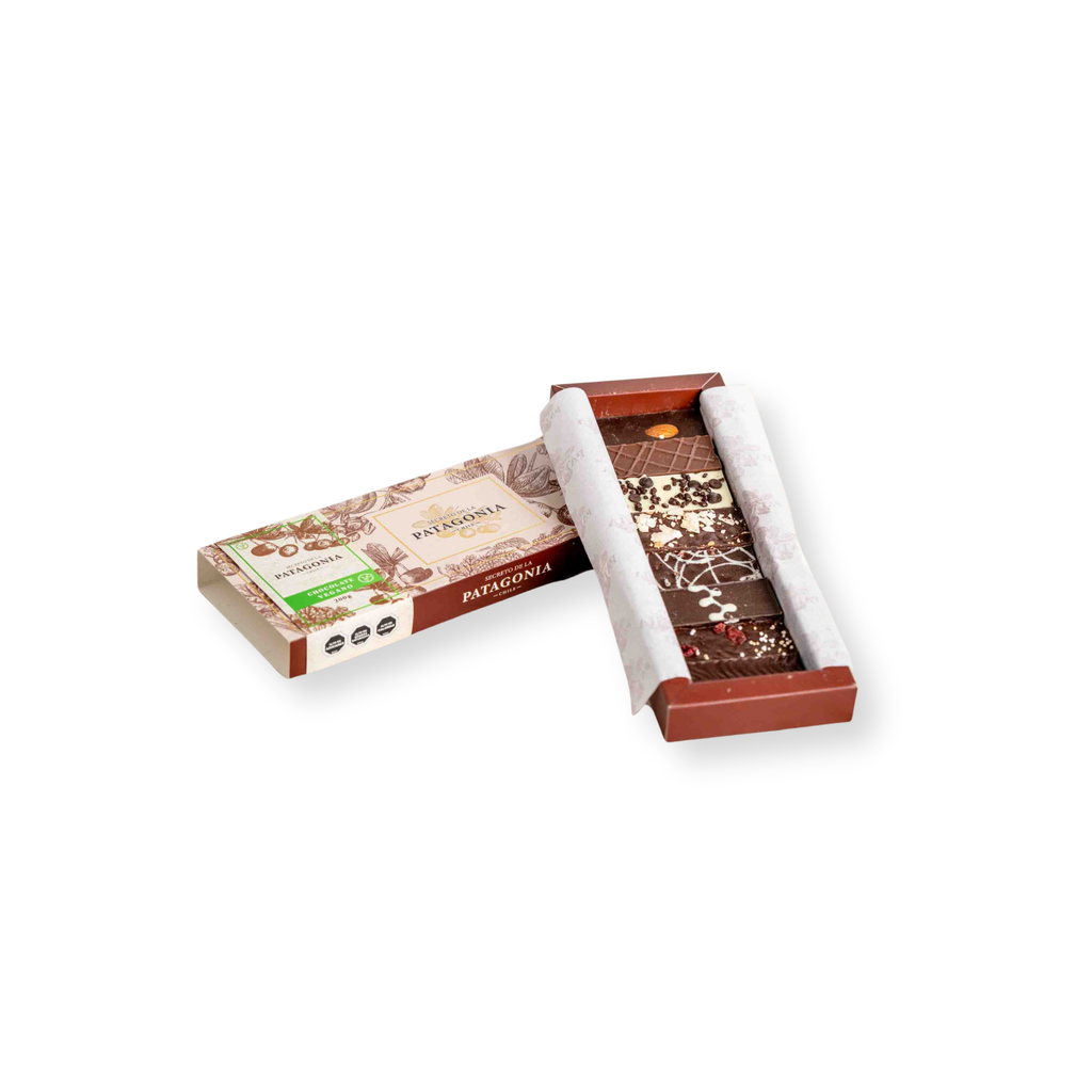 Caja Clásica Gourmet Vegana – 8 Barras + 1 Figura Patagónica