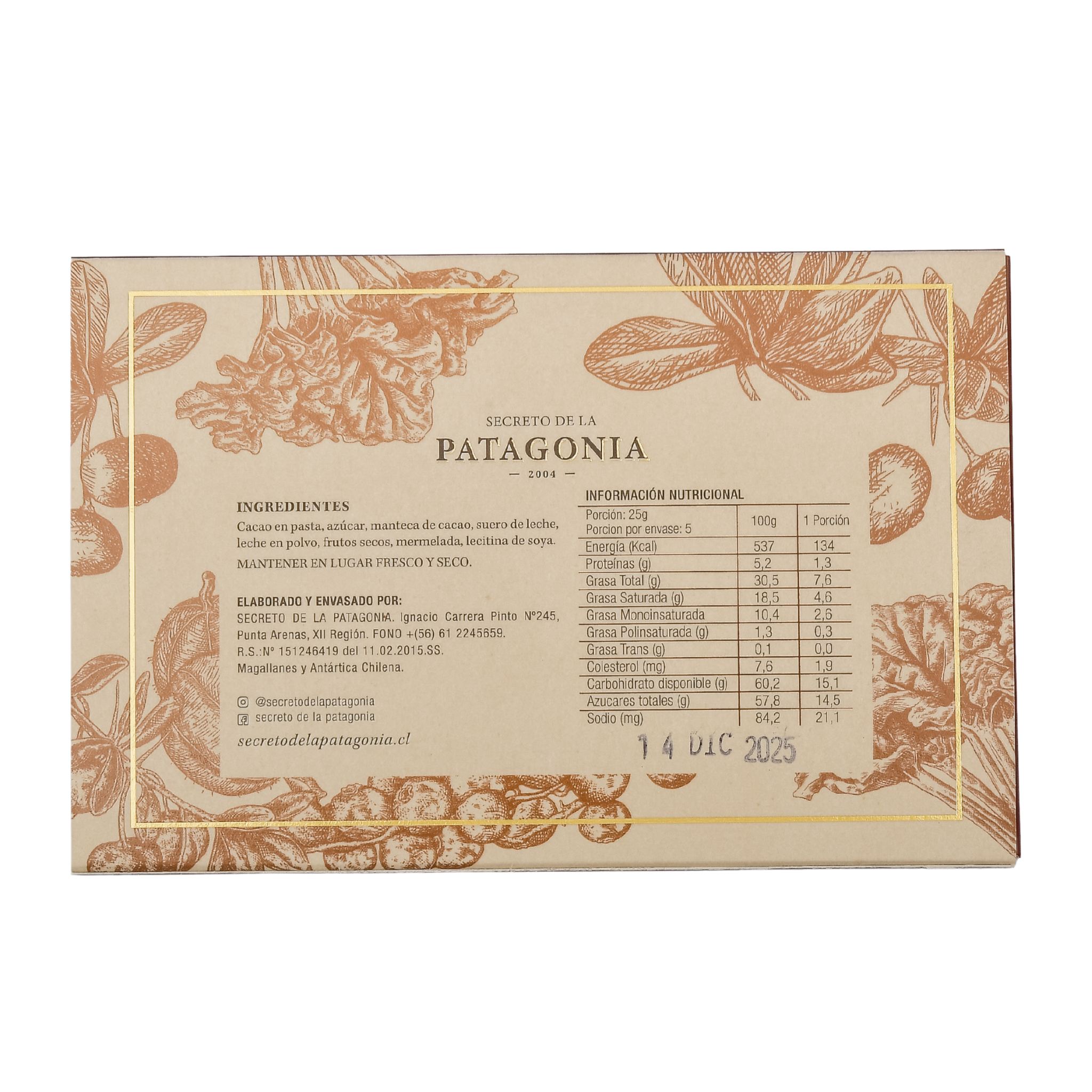 Caja Pequeña Gourmet con Azúcar – 4 Barras + 1 Figura Patagónica