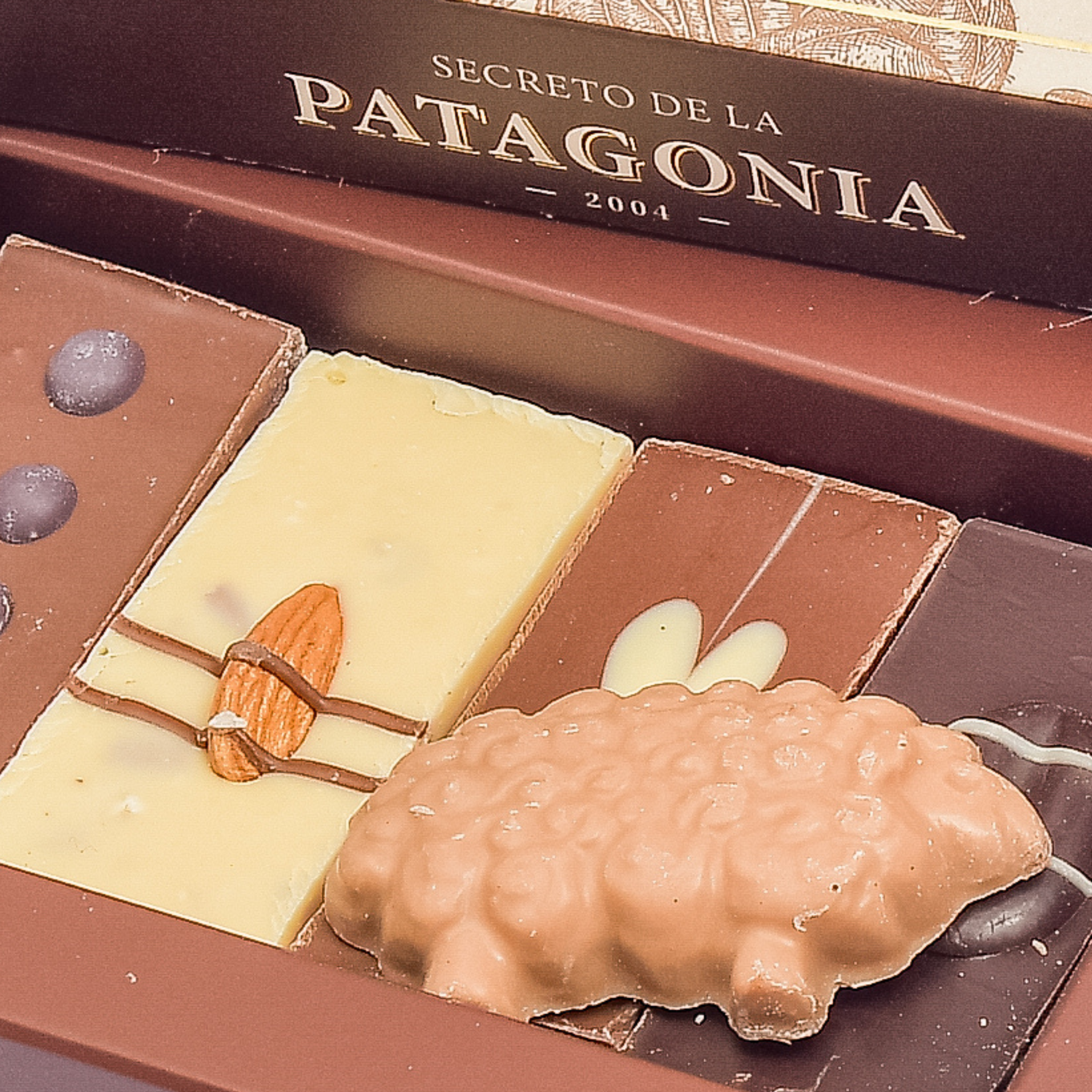 Caja Pequeña Gourmet Sin Azúcar  4 Barras + 1 Figura Patagónica
