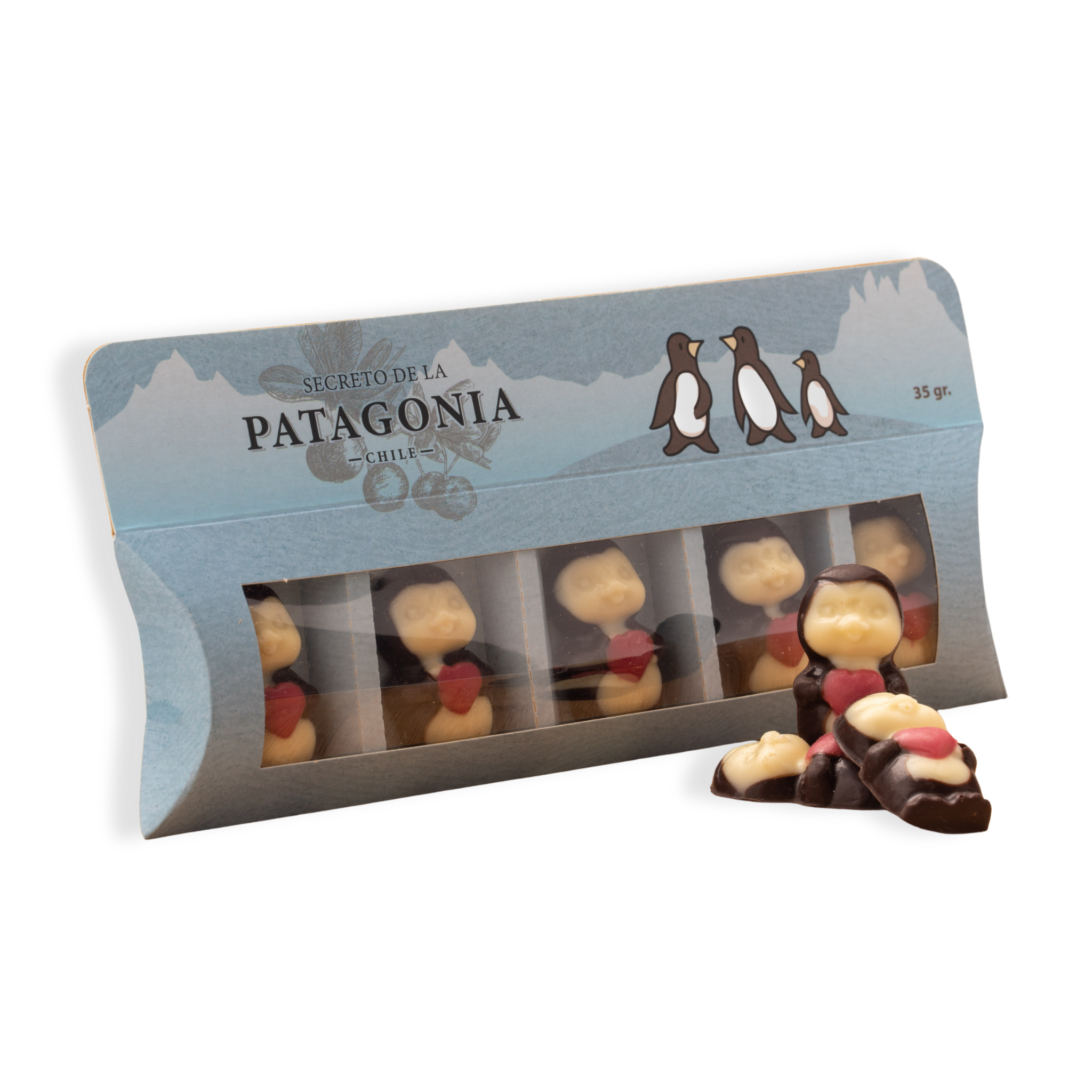 Caja 5 Pingüinitos de Chocolate – Souvenir Antártico Artesanal