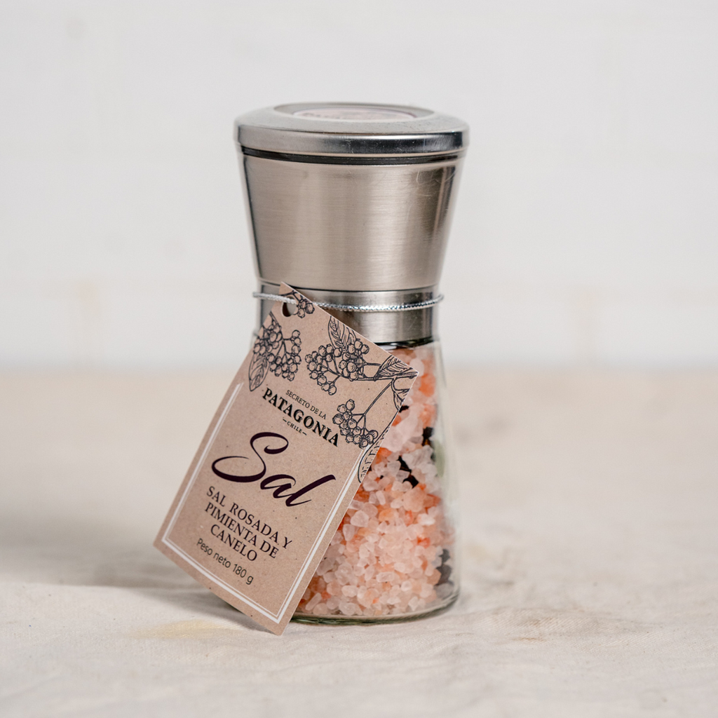 Sal Rosada del Himalaya con Pimienta de Canelo – Molinillo de Acero Inoxidable 180 g