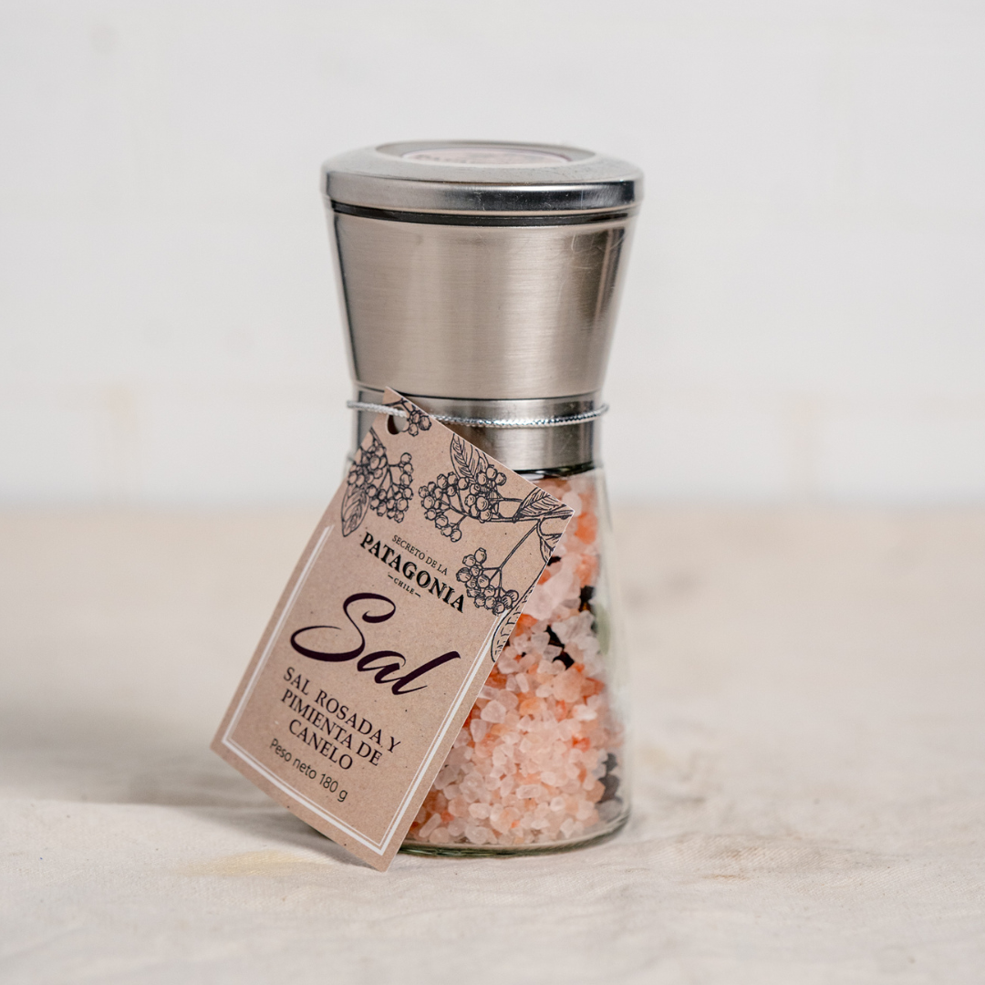 Sal Rosada del Himalaya con Pimienta de Canelo – Molinillo de Acero Inoxidable 180 g