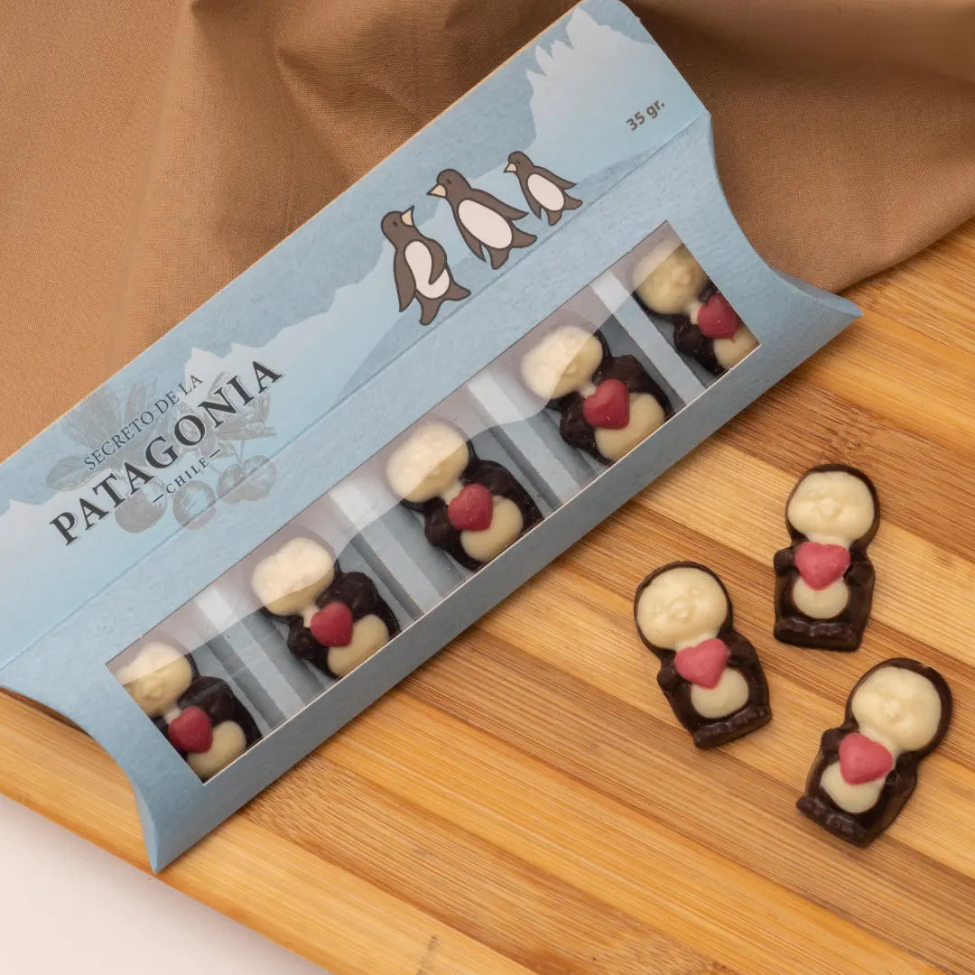 Caja 5 Pingüinitos de Chocolate – Souvenir Antártico Artesanal